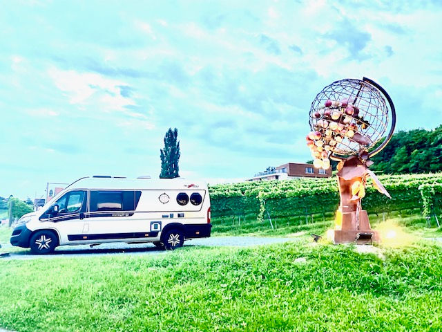 Wohnmobil Archie in den Weinbergen